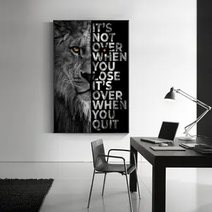 Lion Motivational Canvas Wall Art Decor, Inspirational Quote Posters and Prints, Modern Canvas Artwork, Bold Animal Aesthetic Painting for Bathroom Bedroom Office Living Room Home Decor, Halloween Style Gift