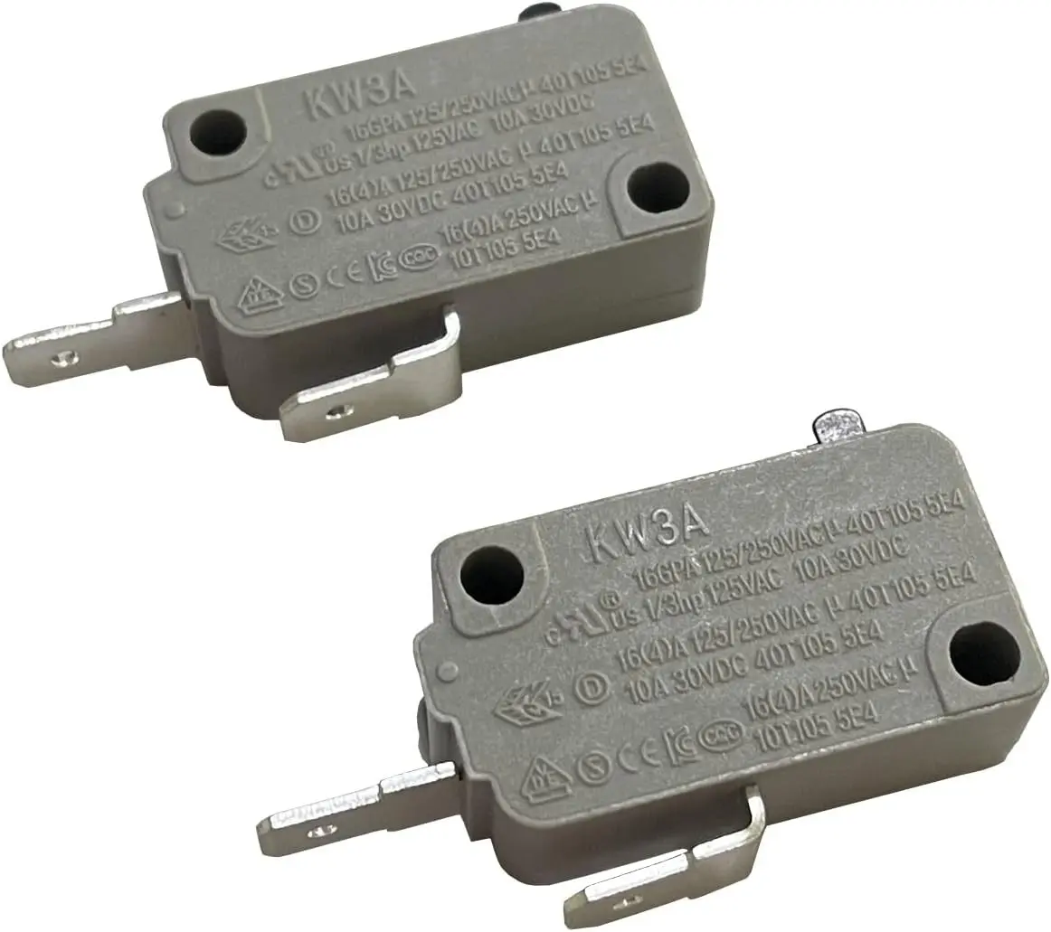 KW3A Microwave Oven Door Interlock Switches, 2 Normally Open Replacement Parts, 16A 125VAC/250VAC, 16a Rating Home Supply Microwave Component