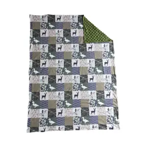 Gentle Soft Bedding All-Season Green Milk Silk Baby Blanket, Wild Mallard Ducks Design, 29x43 in