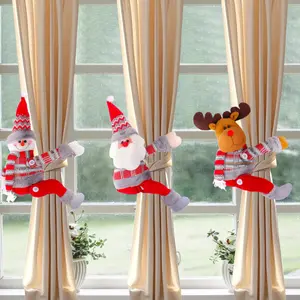 Hot-Selling Christmas Decoration Supplies Home Curtain Decoration Buckle Cartoon Doll Hugging Buckle Window Display Decoration Christmas Gift