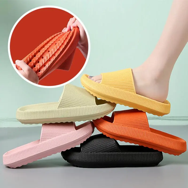 Couple Slide Slippers for Men & Women - Soft Home Footwear with EVA Sole, Non-Slip, Wear-Resistant, Stylish Toe Design, Neutral Colors, Sizes 32-46