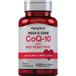 Piping Rock CoQ10 with Red Yeast Rice | 100 Capsules | with Alpha Lipoic Acid | Non-GMO, Gluten Free Supplement