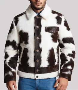 Men's Hair-On Pony Real Leather Cowhide Jacket
