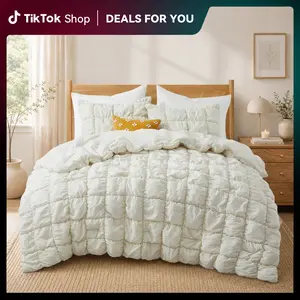 Deals For You Days | PEACE NEST Cloud Puff Comforter Set – Fluffy All Season Down Alternative Bedding, Cozy Princess Bed, Reversible Quilted Comforter Father's Day Gift