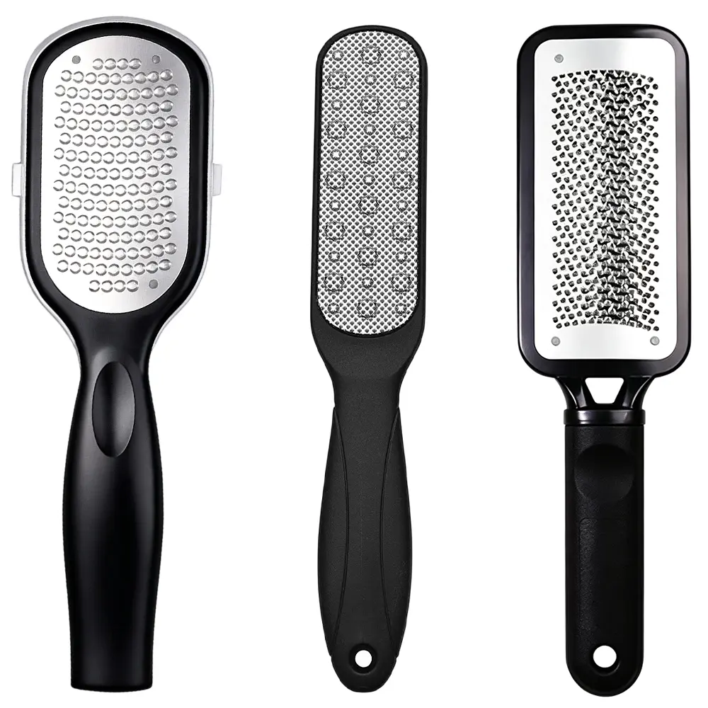 3Pcs Colossal Professional Foot File and Callus Remover, High Grade Stainless Steel Foot Rasp for Wet and Dry Feet, Washable Pedicure Tool for Smooth Heels - Home Improvement.