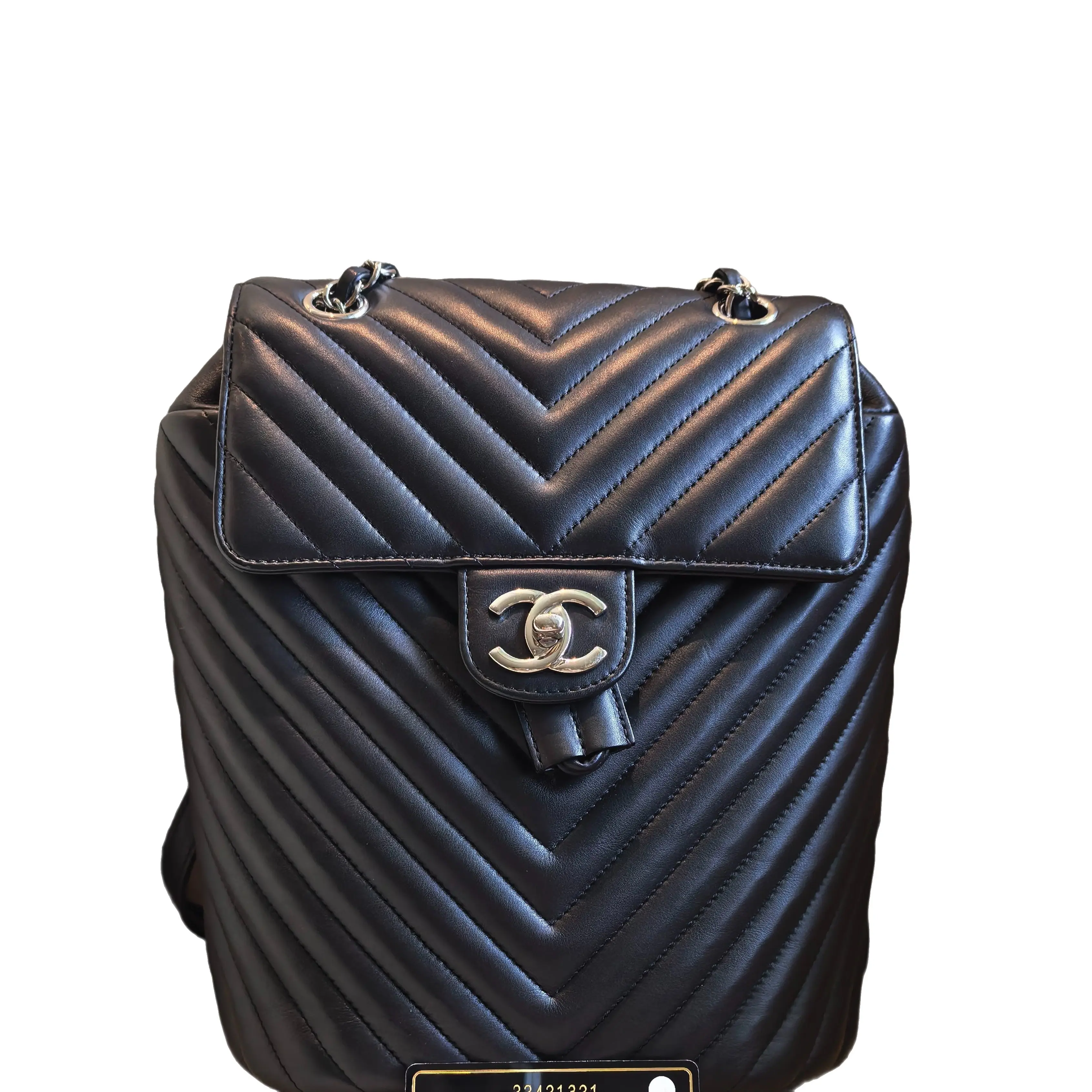 Pre-owned CHANEL Leather Backpacks Chevron Quilted Small Salzburg Backpack Lambskin Black (li091526a5r) [Shanghai]