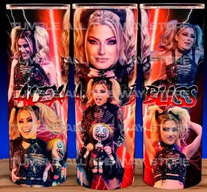 Alexa Bliss Wrestling Bad Girl Diva Cup Mug Tumbler 20oz Stainless Steel Tumbler with Slide Closure Lid, Reusable Plastic Straw, Handmade Design - Drinkware