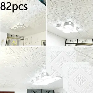 82pcs Self-Adhesive Wallpaper, Home Wall Stickers, Room Decor, Kitchen Living Room Bedroom, Waterproof Thick Foam, Ceiling Decoration
