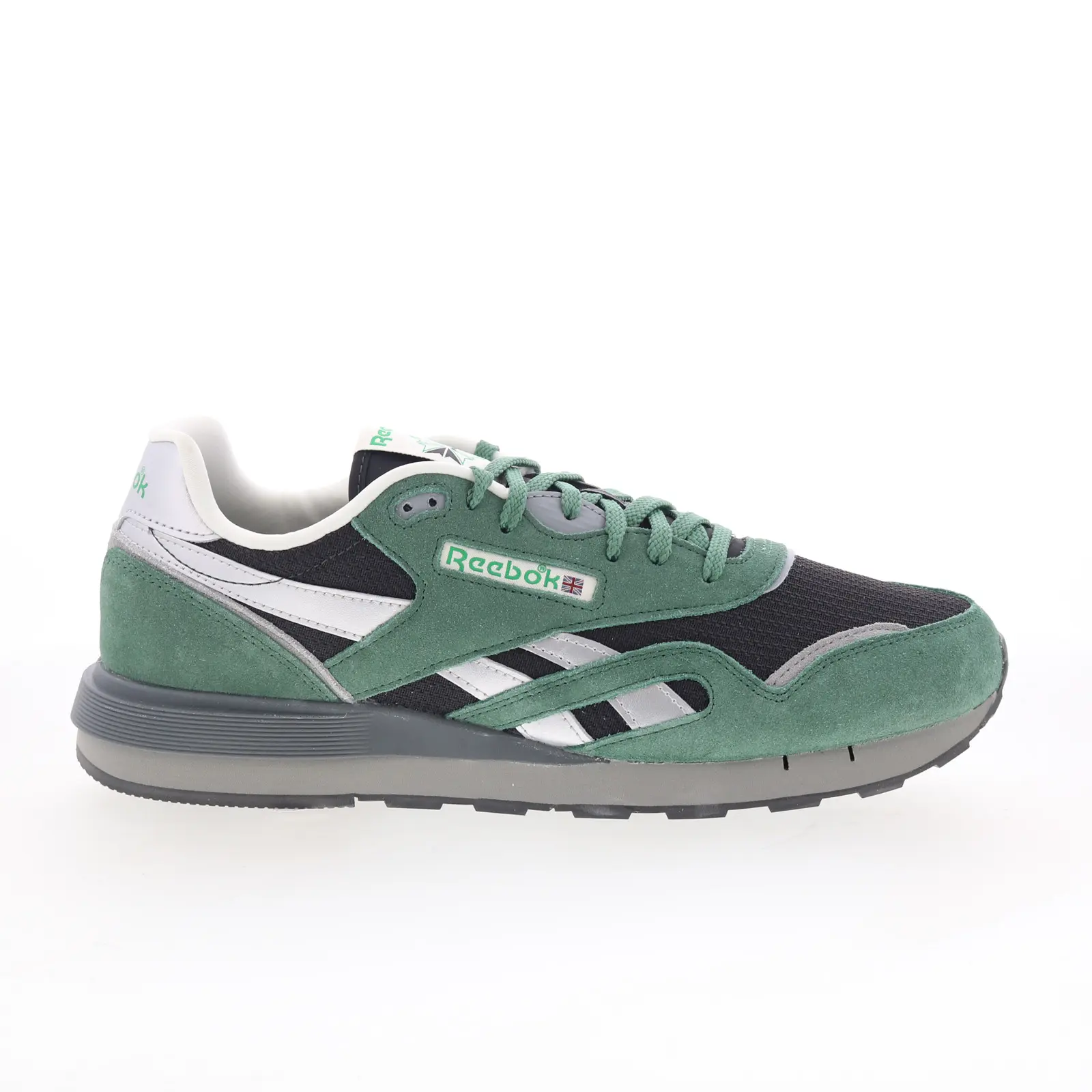 Reebok Classic Nylon 89 Mens Green Suede Lace Up Lifestyle Sneakers Shoes