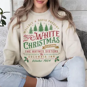 Retro White Christmas Movie Sweatshirt, Wallace and Davis Sweater, Haynes Sisters Crewneck Sweatshirt, Christmas White Movie 1954 Sweatshirt Womenswear Hoodie