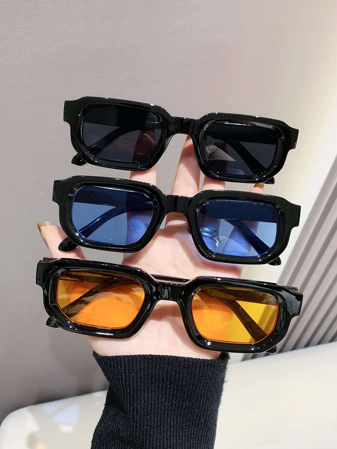 Vintage Small Frame Sunglasses for Men & Women, Casual Fashion Eyewear, Trendy Casual Sunglasses, Ideal for Outdoor Parties, Travel, Driving, Fishing, Gift Choice, Decorative Lenses
