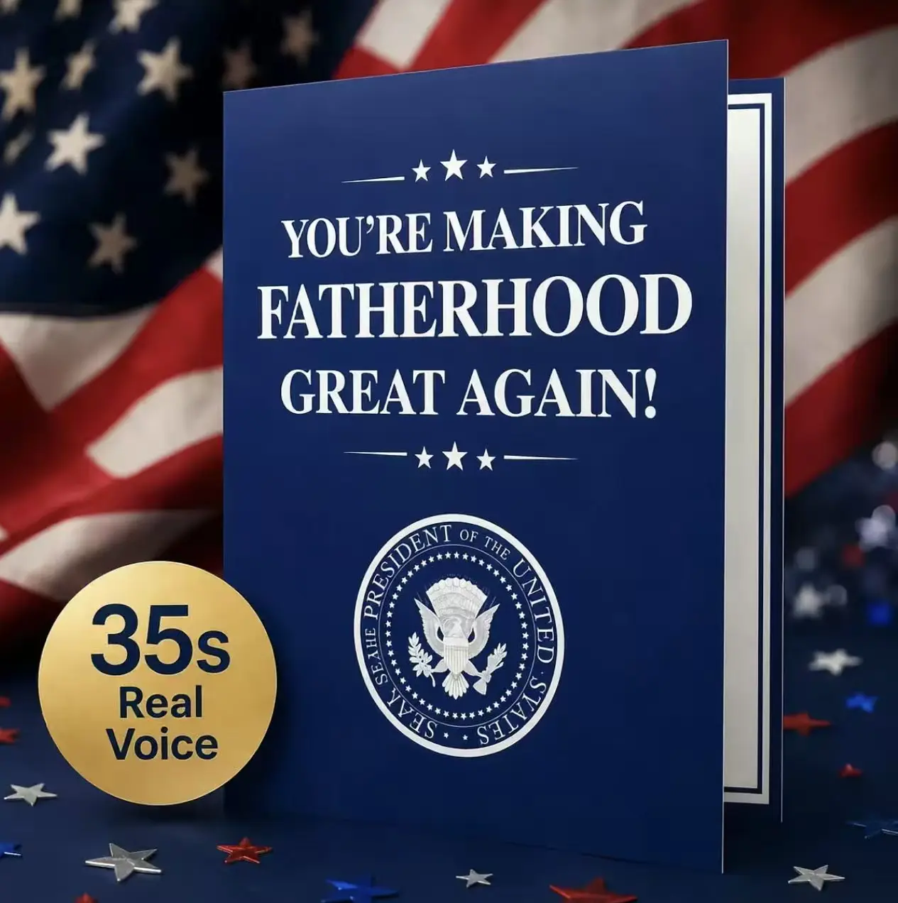 Funny Talking Father’s Day Card for Dad, 35s President Voice Sound Card, Make Dad Great Again Greeting Card, Father’s Day Gift for Dad Husband Grandpa from Son Daughter Wife