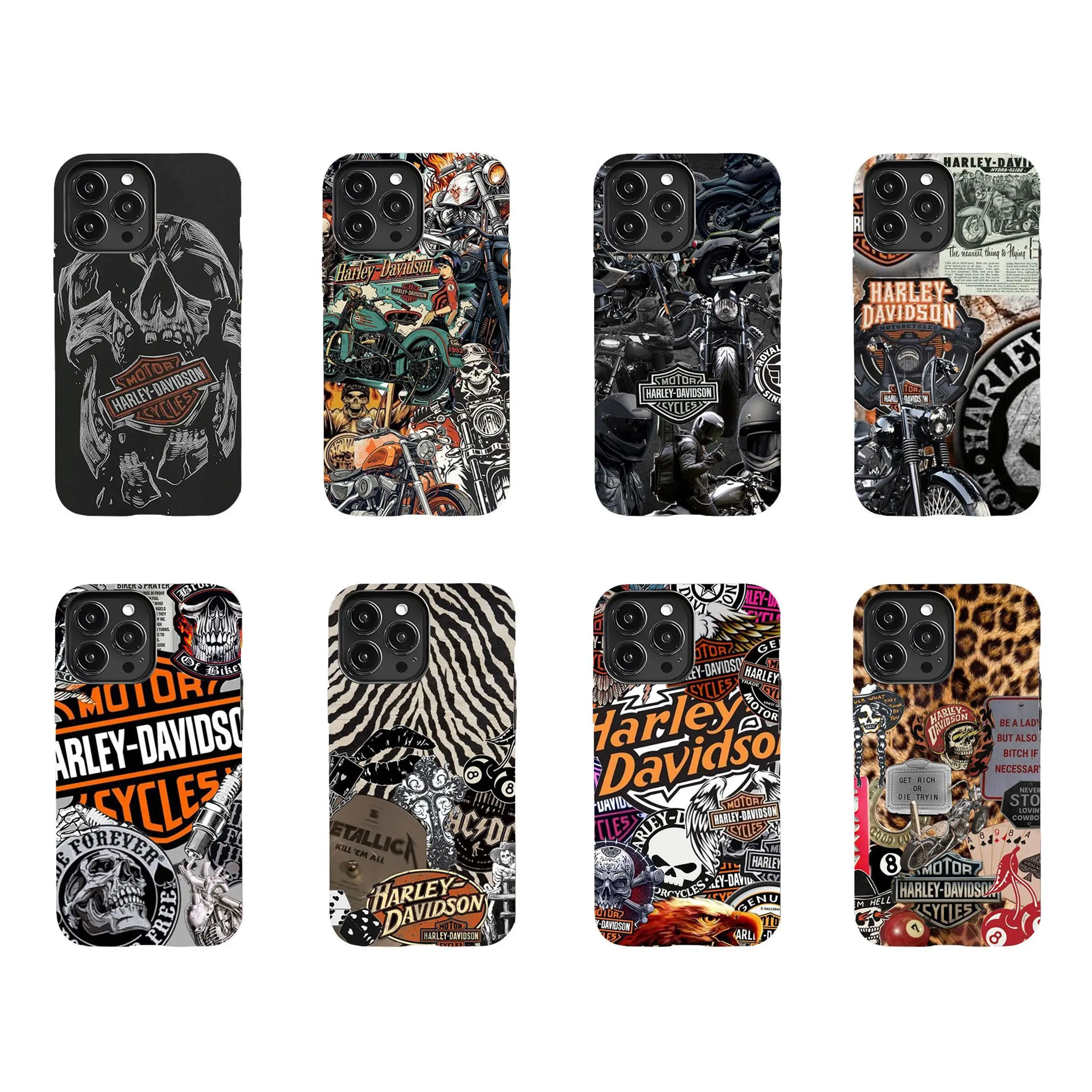 Retro Patchwork-Style Motorcycle Themed Phone Case Premium Matte Texture, Protection, Shockproof, Anti-Drop, Anti-Fingerprint for iPhone17 ProMax /16/15/14/13/12/11 Plus for Samsung phones, suitable for both men and women,