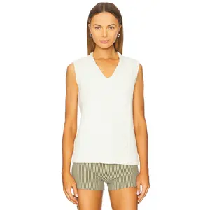 Varley Kay Cable Knit Vest in Snow White