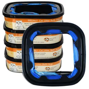 5 PACK Cat Litter Refill boxes Compatible with Litter Cat Genie Standard and Plus and XL+ Pail, 25FT Litter Refills Bag Pet Waste Disposal Bags