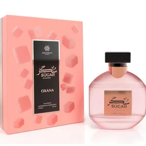 Oxana Sugar Perfume Eau De Parfum 100ml - Pink Bottle with Black Cap & Gold Accents