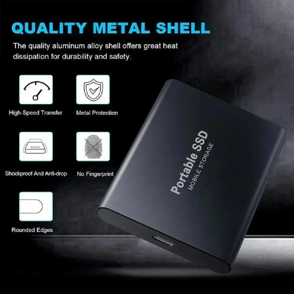 New External SSD 1TB/2TB/4TB Durable Portable Hard Disk High-rate Original Solid-state Drive for PC/Laptop/Phone/Mac