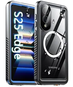 for Samsung Galaxy S25 Edge / S25/S25 Plus/S25 Ultra Case Waterproof [Fit for MagSafe], [Built-in Screen Protector & Lens Protector][IP68 Underwater] Full Body 12FT Military Grade Shockproof Phone Case