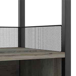 GARVEE Industrial Corner Wine Cabinet, Removable Rack & Glass Holder