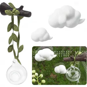 Jumping Spider Glass Ball Habitat with Cloud Base Terrarium Decor Accessory Durable Safe Borosilicate Glass Non Slip Resin Base for Spider Cages