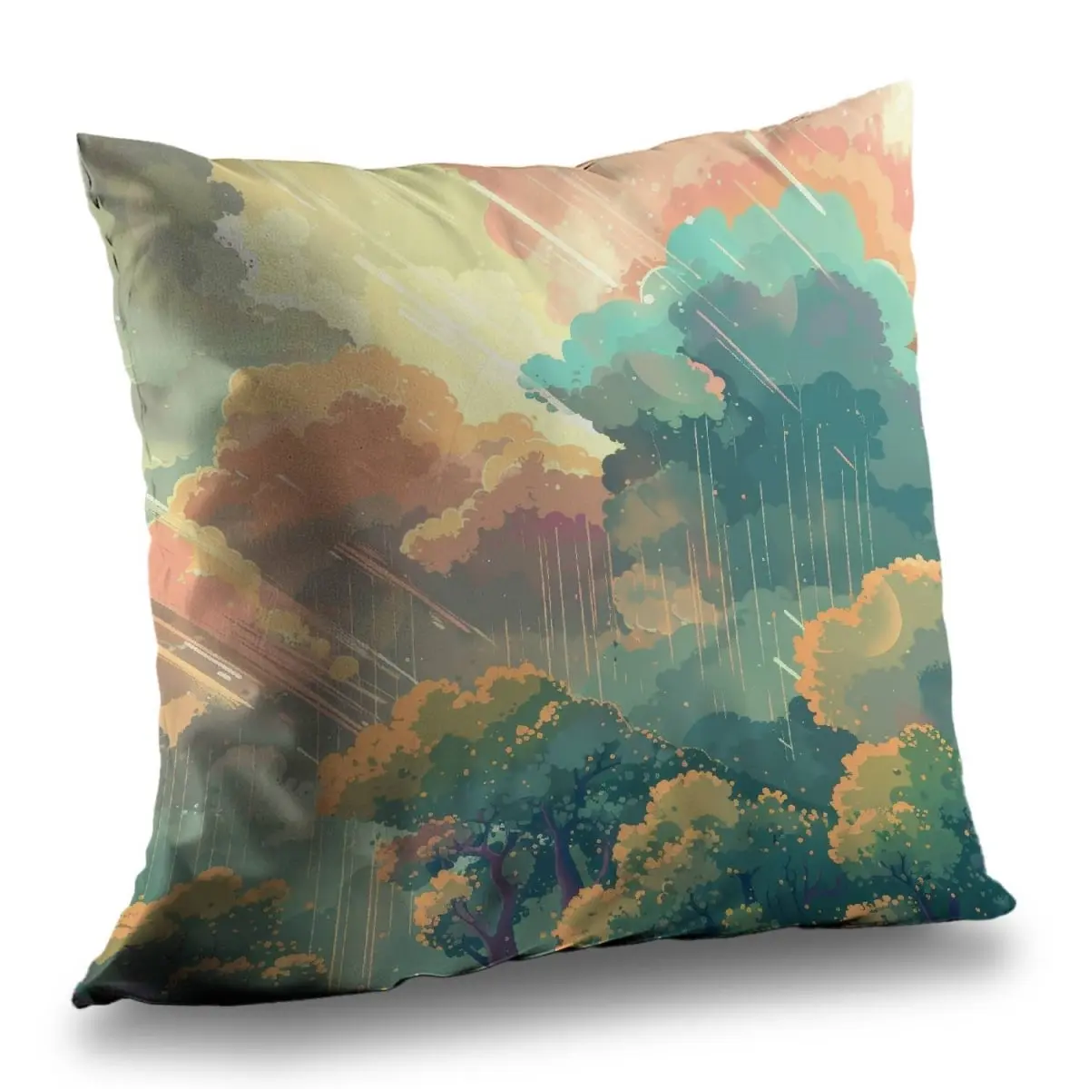Conscious Sales C1PT1616AU8ZVR 16 x 16 in. Crystal Winds Green Polyester Twill Throw Pillow Insert - Decor