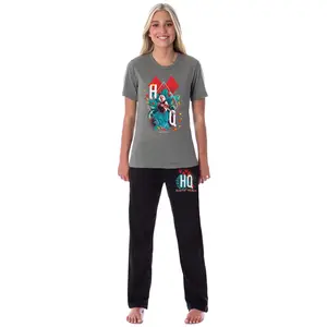 DC Womens' The Suicide Squad Harley Quinn Tropical Movie Sleep Pajama Set