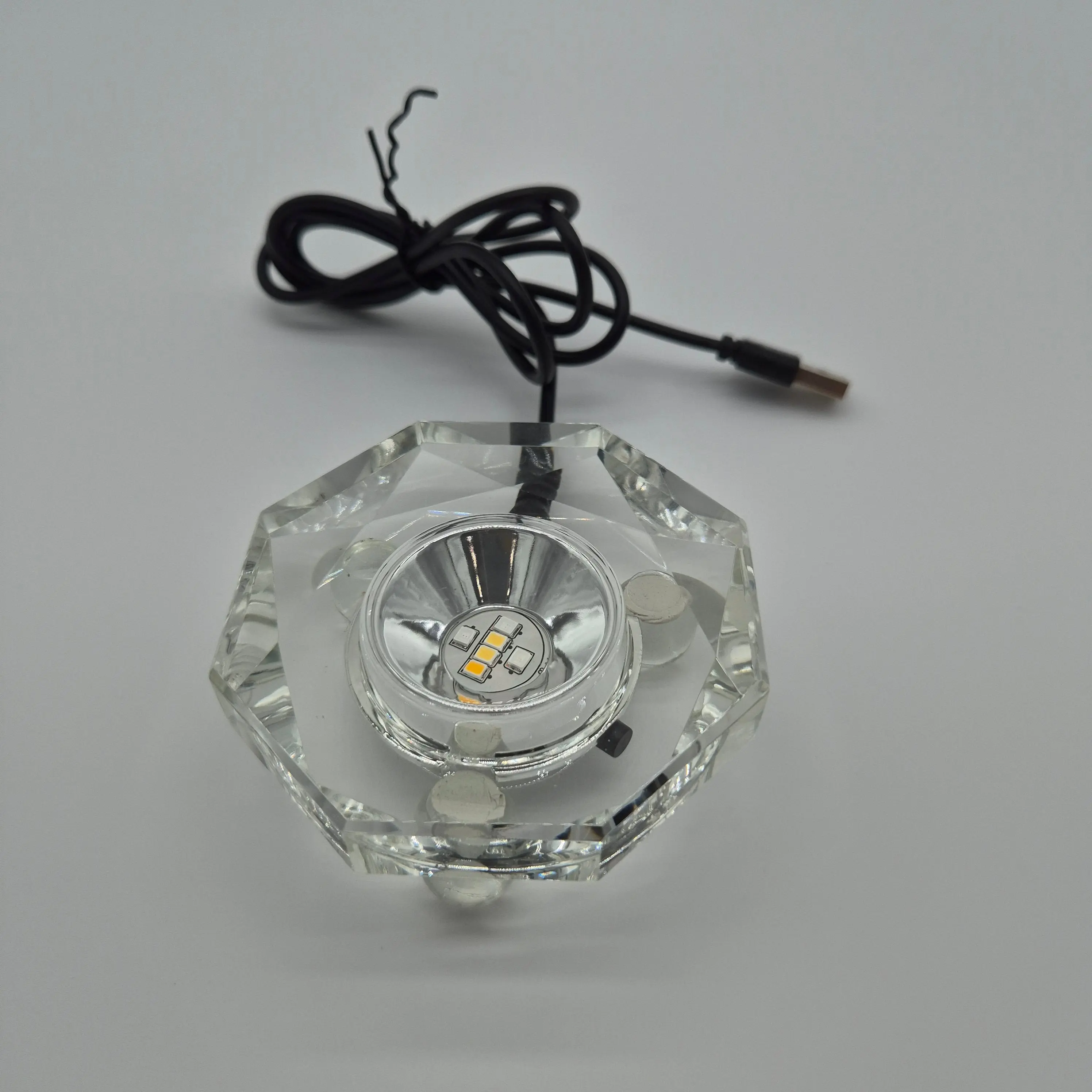 LED Glass Light Base 3in  - Multi-Color Display Stand