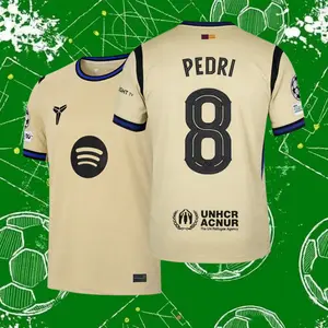 2526 Away No.8 Pedri Retro Short Sleeve Soccer Football Jersey LALIGA