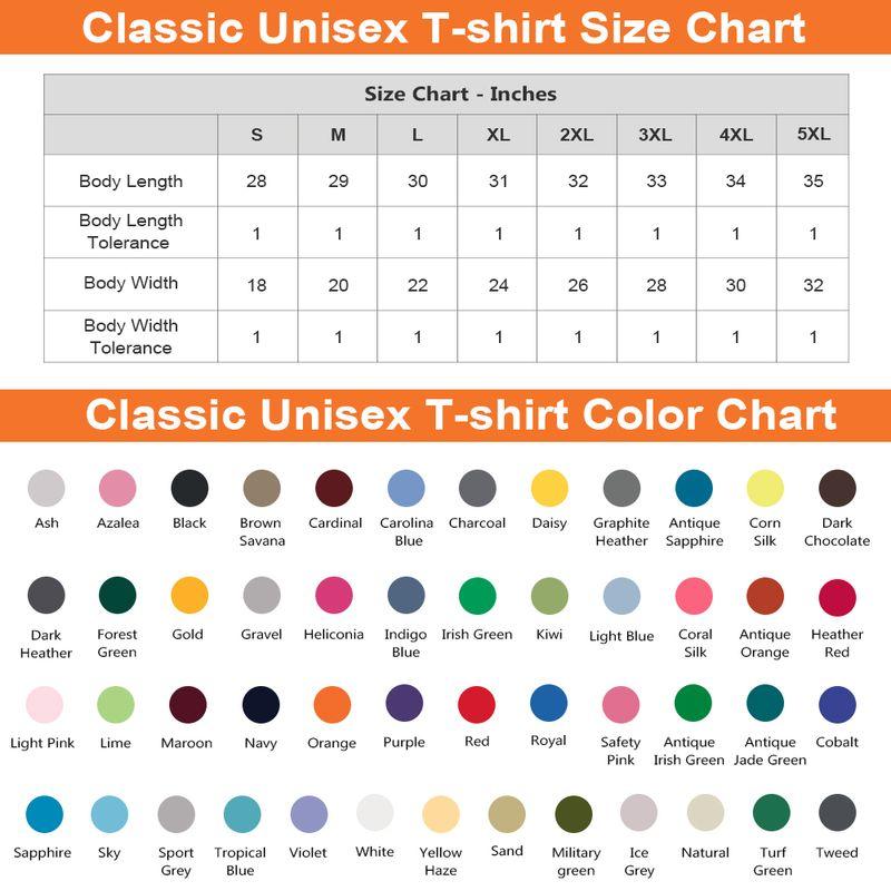 Gildan Classic Unisex Crew Neck Tee 100% Cotton Soft Durable Double-Stitched Sleeves & Hem True to US Size S-5XL