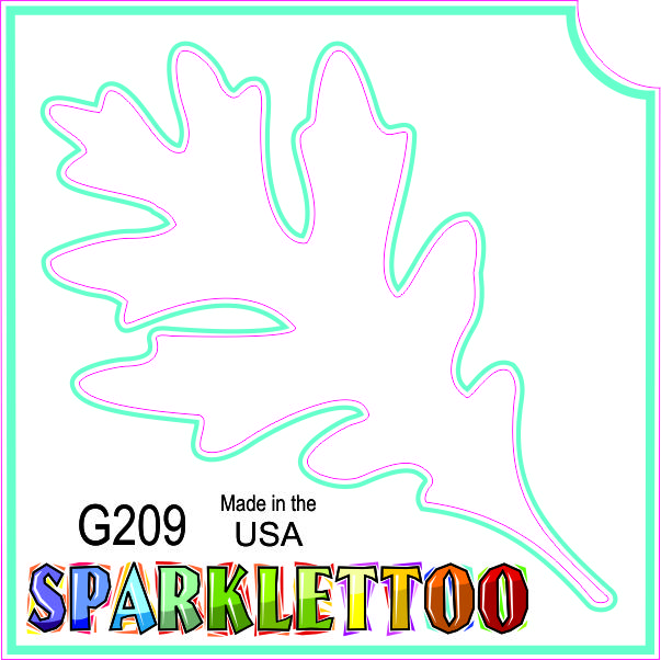 212 MAIN 100-Pack Ruby Red Glitter Tattoo Stencil - G209, 1.5x2.3x2.3 in 3-Ply Oak Leaf Outline, Children-Safe, American-Made Men's Special Occasion Costume Accessory