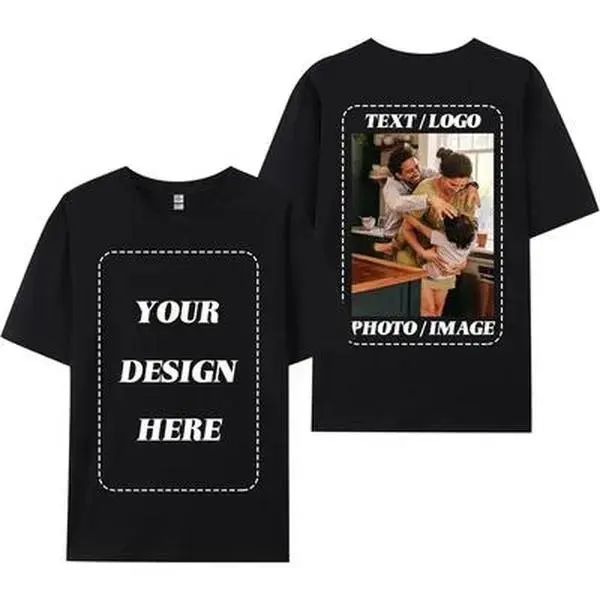 Multi-Color Available Custom Cotton Short-Sleeve Casual T-Shirts for Men - Personalized Top with Custom Photo, Text, or Graphic Design Options, Shortsleeve, Fabric,sohochic