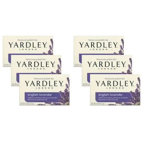 Yardley London Moisturizing Bath Bar English Lavender 4.25 ounce Pack of 6
