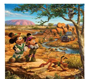 Thomas Kinkade Mickey&Minnie in the Outback 14x14 Gallery Wrap