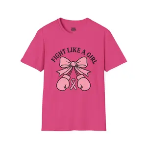 Cancer Awareness T-Shirt, Fight Like a Girl Tee, Unisex Shirt for Cancer Survivor, Supportive Pink Ribbon Top, Cancer Awareness Apparel