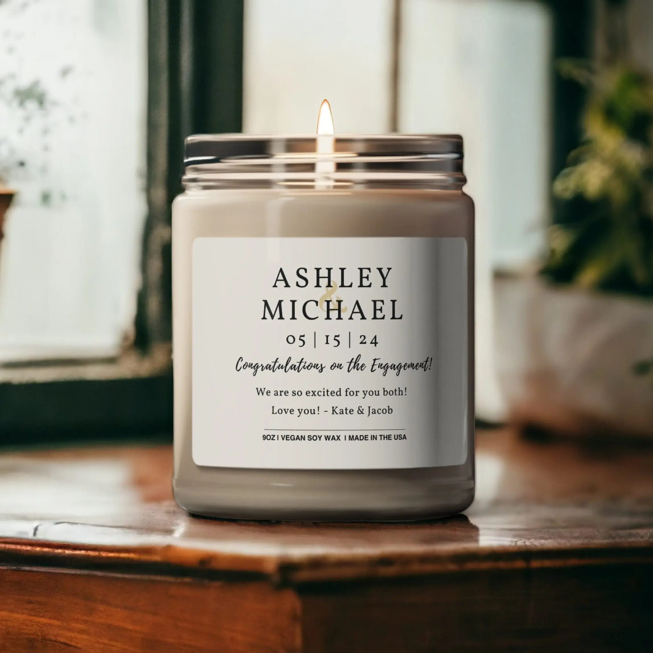 Personalized Engagement Candle | Great For a Engagement Party Gift Box | Congrats Engagement Candle | In My Engaged Era | Couple Gift