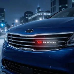 LED Front Grille Emblem for Kia Rio Sportage R K3 K4 K5 Ceed Sorento Cerato Soul K2, Car Decoration Accessories, Car Decals, Luminous Emblem, Led Illumination
