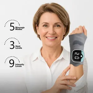 5 Massage Modes 9 Levels, Portable Heated Hand Massager – Daily Hand & Wrist Therapy for Office, Home, Arthritis & Carpal Tunnel Pain Relief Device