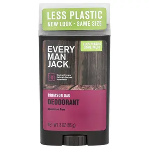 Every Man Jack Deodorant, Aluminum Free, Crimson Oak, 3 oz (85 g)