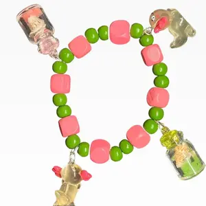 Unisex Handmade Rave Kandi Bracelets with Vibrant Beads & Elastic String for Festival Trading and Wear