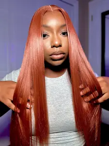 Copper | LuxeFiber Lace Front Wig (Ginger Copper | Bob or 24”)