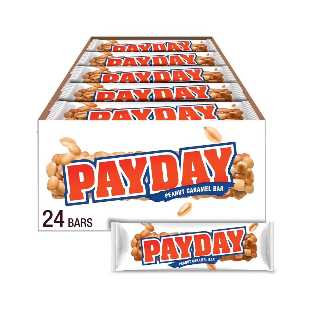 PayDay Peanut Caramel Bars - 24-Pack (1.85 oz Each), Grab and Go Sweet Snack, Easy-to-Share Treat, No Artificial Flavors