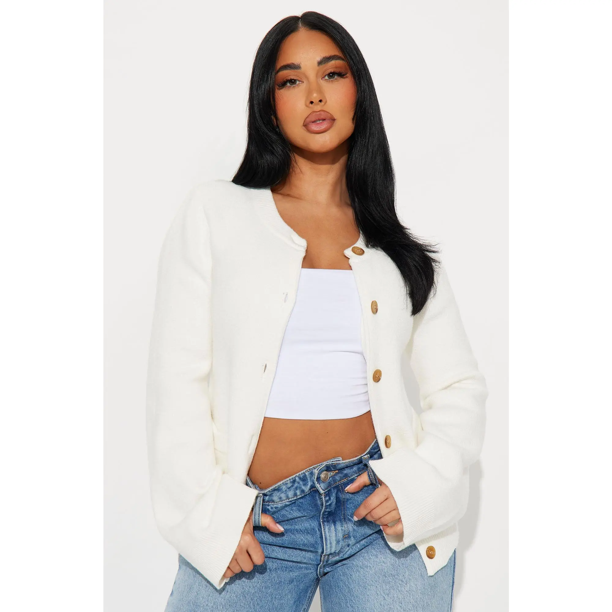 Grace Bell Sleeve Cardigan - Ivory
