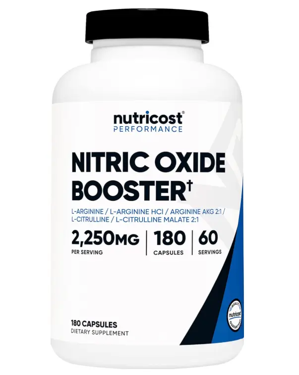 Nutricost Nitric Oxide Booster 2250mg, 180 Capsules - 750mg Per Casule, 60 Servings - Gluten Free and Non-GMO