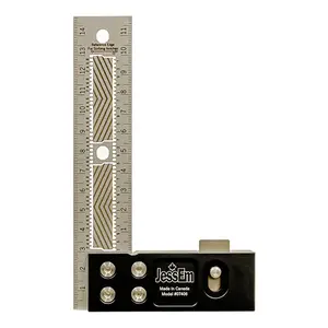 JessEm 07406 150mm Stainless Steel Precision Square Measuring Tool Ruler with Patented Flex Grip and Fade Resistant Markings - Metric