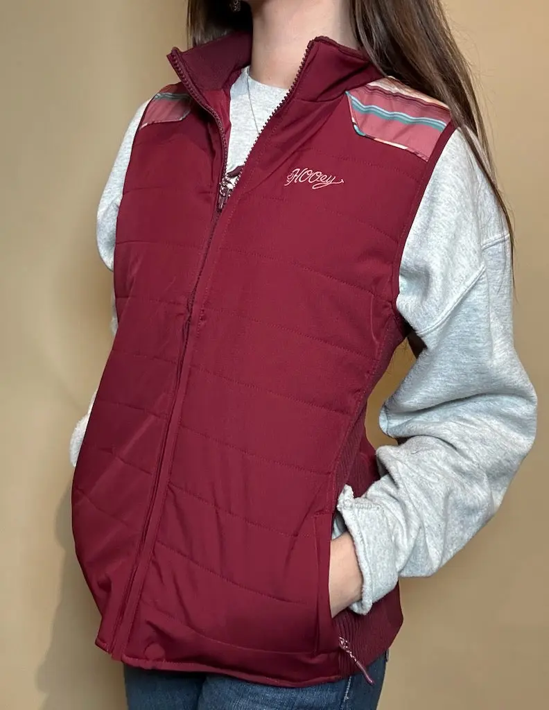 Final Sale ✨ Hooey Burgundy Serape Packable Vest