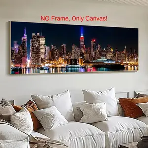 City Landscape Pattern Unframed Canvas Painting, 1 Count Modern Art Poster, Cityscape Print, Modern Minimalist Design, Wall Art Decor for Home Living Room Bedroom Office, Ornaments