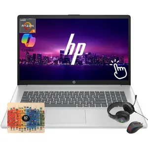 HP 17.3 Inch Touchscreen Business Laptop AMD Ryzen 5 7430U Up To 43 GHz Windows 11 Pro 8GB 16GB 32GB RAM 256GB 512GB 1TB 2TB SSD Numeric Keypad Silver Free Mouse Pad With Accessories
