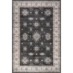 Moxie SplashGuard Traditional Bordered Machine Washable Area Rug
