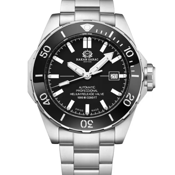 Hakan Sarac ATA 1881 Automatic Professional Watch with Helium Release Valve 1000M Swiss Made