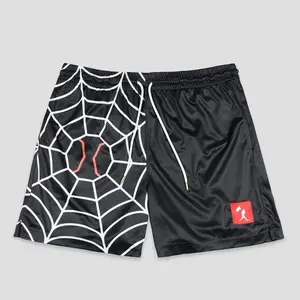 Comic Inspired Mesh Shorts – WEB-SLINGER Athletic Streetwear, Lightweight Casual Sports Shorts, Breathable Activewear, Relaxed Fit Training & Lounge Shorts, Gift for Comic Fans
